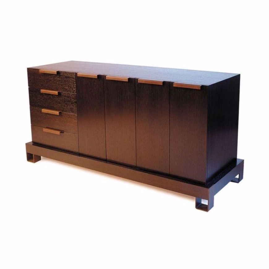 Picture of DR-76A DRESSER BUFFET WITH 1 BANK OF 4 DRAWERS AND 2 CUPBOARDS (4 DOORS) (WITH FINISHED BACK)