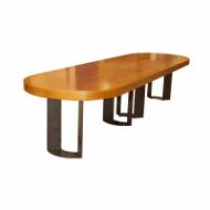 Picture of DT-86E RACETRACK DINING/CONFERENCE TABLE WITH 4" APRON WITH EXTENSION AND ONE 18" LEAF