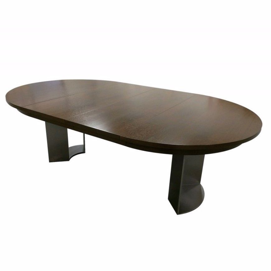 Picture of DT-86E RACETRACK DINING/CONFERENCE TABLE WITH RECESSED APRON WITH EXTENSION AND ONE 18" LEAF