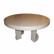 Picture of DT-166E ROUND DINING TABLE WITH 4Â€ THICK TABLE TOP OR WITH MODIFIED RECESSED TABLE APRON WITH EXTENSION AND ONE 18Â€ LEAF