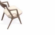 Picture of SANDY CHAIR IN ASH WOOD, SEAT IN FABRIC OR LEATHER