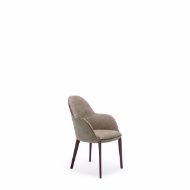Picture of SELENE SMALL ARMCHAIR FABRIC OR LEATHER UPHOLSTERY, LEGS AND PIPING IN LEATHER
