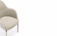 Picture of SELENE SMALL ARMCHAIR FABRIC OR LEATHER UPHOLSTERY, LEGS AND PIPING IN LEATHER