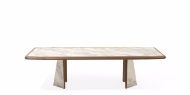 Picture of AMADEUS RECTANGULAR TABLE IN WALNUT CANALETTO AND MARBLE, SINGLE SLATE TOP