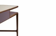 Picture of JULIET WRITING DESK IN WALNUT CANALETTO WITH MIRROR, LEATHER TOP