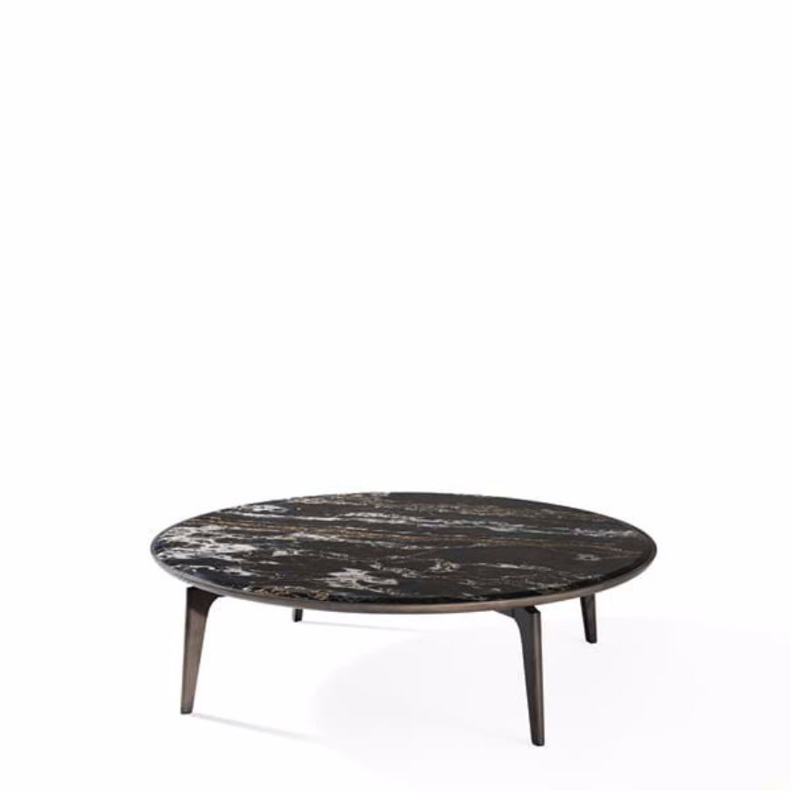 Picture of BLEND ROUND LOW TABLE BASE IN ASH WOOD, CRYSTAL TOP