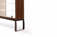 Picture of AEI GLASS CABINET IN WALNUT CANALETTO INTERIOR IN WHITE PAINTED FIDDLEBACK SYCAMORE