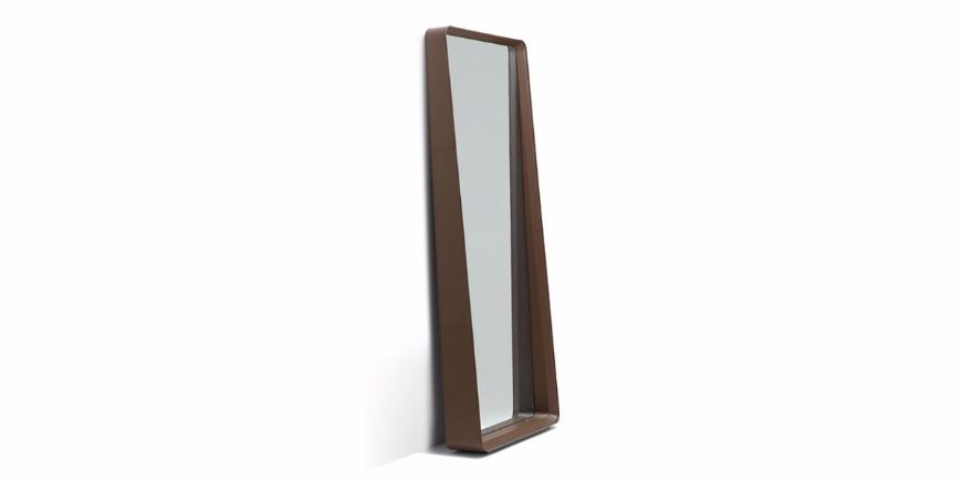 Picture of FRAME LEANING MIRROR WITH SADDLE LEATHER FRAME