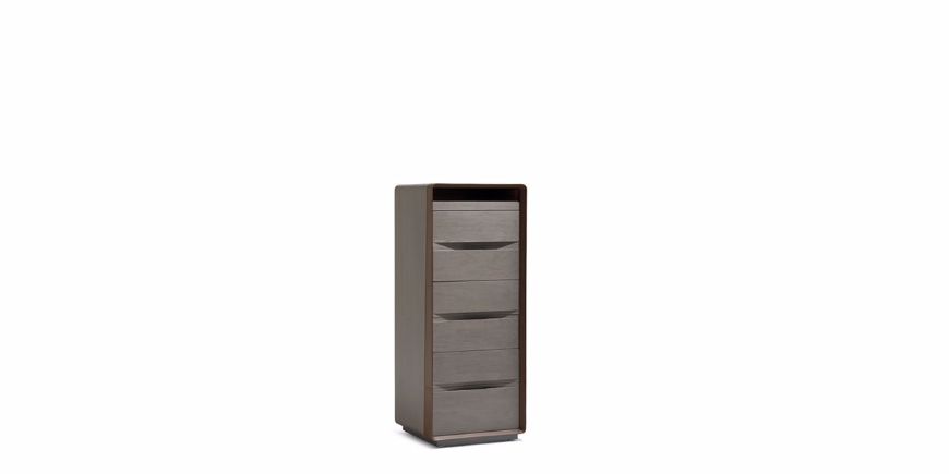Picture of FRAME TALL CHEST OF DRAWERS IN MAPLE AND SADDLE LEATHER